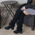 thumbnail image 3 of Knitted Leg Warmers for Women and Girls, Calf Cuffs In Braid Pattern for Indoor/Outdoor, Thick Boot Covers Foot Warming Covers, 3 of 5