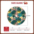 thumbnail image 4 of Halloween Christmas Tree Skirt - Hawaiian Style Blue Yellow 30 Inches Christmas Tree Skirt for Halloween Holiday Indoor Home Christmas Tree Decorations with Three Ribbons, 4 of 7