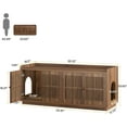 thumbnail image 2 of Tribesigns 55.1" Extra Large Cat Litter Box Enclosure with 2 Cabinets and Side Door, Hidden Cat Washroom Furniture with Storage, Rustic Brown, 2 of 4