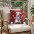 thumbnail image 4 of Pillow Covers 20x20 Set of 2, Red Vintage Gnomes Square Throw Pillow Covers for Couch/Sofa/Living Room, Black Checkered Retro Art Decorative Soft Pillowcases for Couch Throw Pillows, 4 of 9