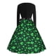 thumbnail image 1 of Fashion Round Collar Dress Four Leaf Clover Printed Dresses for St. Patrick's Day (Size L), 1 of 2