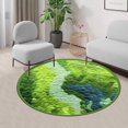thumbnail image 6 of Non Slip Bath Rugs, Hwkond Round Green Moss Carpet, Imitation, Floor Mat For Bedroom And Living Room, Non-Slip Balcony Hanging Basket Floor Mat, Bedside Blanket For Bedroom,Green,31.5in, 6 of 8