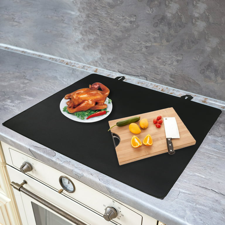Stove Top Covers for Electric Stove, Extra Thick Natural Rubber Glass Top  Protector,Prevents Scratching, Expands Usable Space (28.5x20.5 Inch, Black)