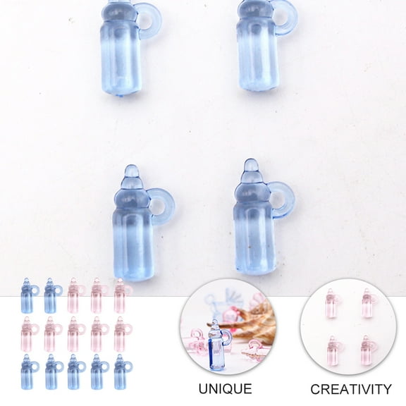 OUNONA  48 Pcs Shower Acrylic Baby Bottle Decoration Gift Transparent Milk