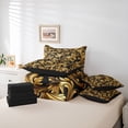 thumbnail image 6 of Manfei Teens Adults Bohemian Damask Bedding Comforter Set 7pcs,Black Golden Queen Bedding Sets Super Cozy,Exotic Style Queen Sheet Sets,Breathable Home Decor,Reversible, 6 of 8