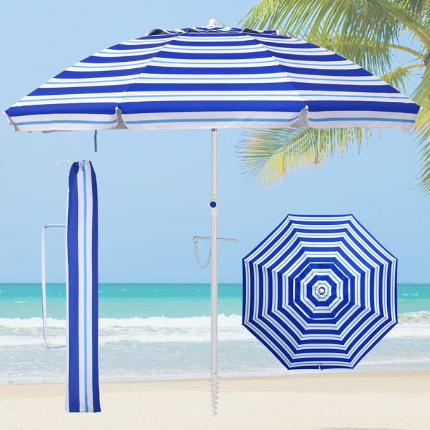 WhizMax Portable 7.5ft Beach Umbrella with Sand Anchor UV 50