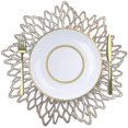 thumbnail image 3 of Vinyl Placemats Set Of 4 Rose Gold, Round Hollow Out Placemats For Dinning Table, Wedding, Restaurant, 38cm, 3 of 4