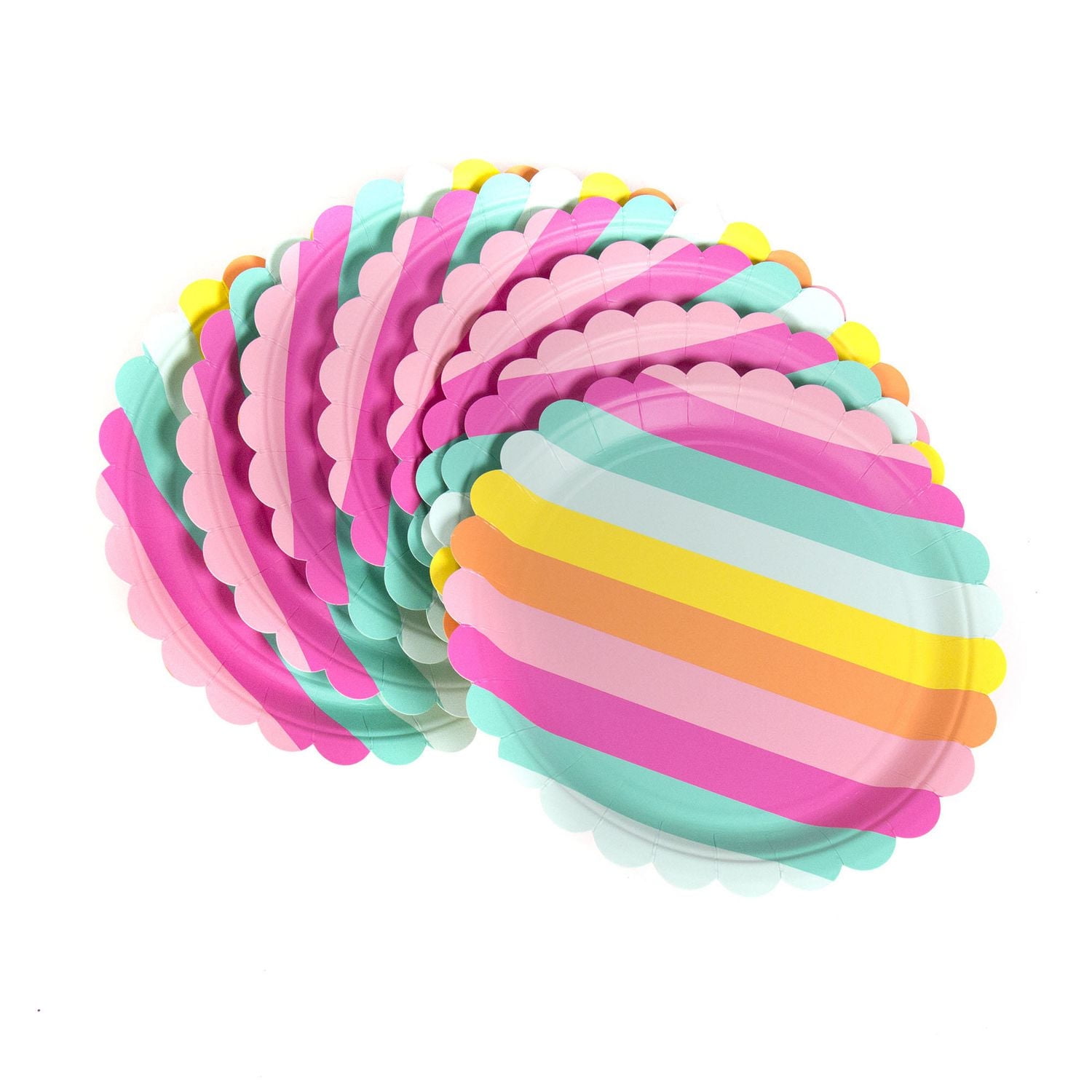 Party- Eh! Assiettes À Dîner Avec Rayures Imprimées, Lot de 8par Horizon Group USA