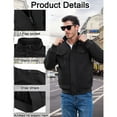 thumbnail image 6 of TACVASEN Men's Winter Bomber Jacket Fleece Lined Thick Cargo Coat Sherpa Trucker Military Jacket Field Stand Collar Zipper Outwear Jacket with Multi Pockets for Casual Work, 6 of 6
