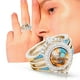 thumbnail image 2 of Anillo Set Ostras Halos Turquesa Espinoso Regalo Joyería Anillos, 2 of 2