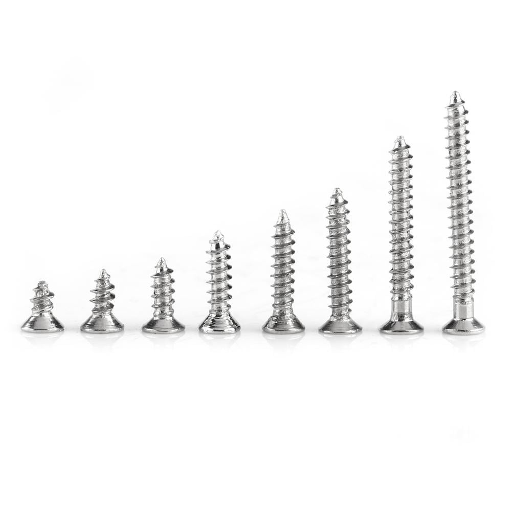 Mgaxyff Wood Screw,800pcs M2 Cross Drive Flat Head SelfTapping Screws