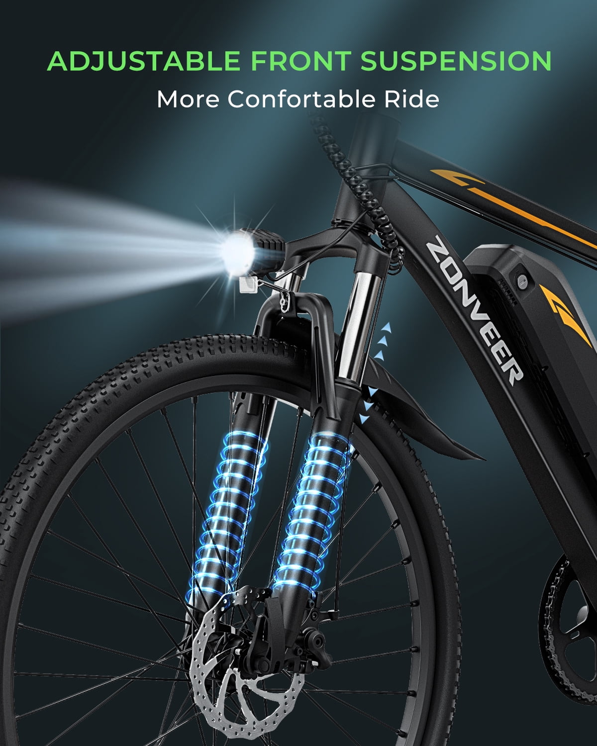 DYU 26" Electric Bike for Adults, 36V/10AH Removable Battery, Peak 750W Brushless Motor, 50 Miles Commuting Range, Front Fork Suspension, Shimano 7 Speed, UL2849