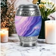 thumbnail image 4 of Purple Urn for Ashes Adult, Decorative Funeral Urn - Purple Theme Cremation & Memorial Sharing Urns for Ashes with Lid, 4 of 6