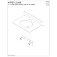 thumbnail image 3 of Kingston Brass KVPB3122A38 Wimbeldon 31" x 22" Solid Surface Vanity Top with Oval Sink (8" Faucet Drillings), Glossy White, 3 of 4