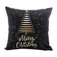 thumbnail image 2 of JingChun Black Christmas Gold Throw Pillow Covers Xmas Cases Decorations 17X17in Décor Indoor Home Soft Decorative Navidad Cushion for Sofa Couch Tree Snowflake, 2 of 6