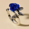 thumbnail image 3 of Grandest Birch Two-tone Thin Copper Engagement Ring Women Rose Flower Leaves Ring Jewelry Accessaries Copper Yellow, 3 of 8