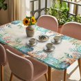 thumbnail image 3 of Beige Coastal Table Cloths for 4 Foot Rectangle Tables, Summer Nautical Beach Coral Starfish Patio Waterproof Elastic Fitted Tablecloths, Washable Rectangular Table Cover for Camping, 3 of 8