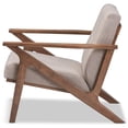 thumbnail image 4 of Baxton Studio Bianca Fauteuil d'Appoint Capitonné avec Accoudoirs, Gris et Brun Noyer, 4 of 9