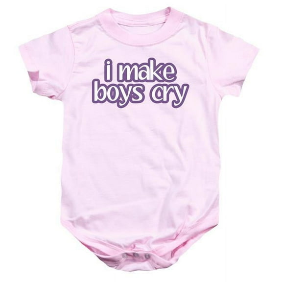 Trevco ATA2645D-SS-4 I Make Boys Cry-Infant Snapsuit, Pink - Extra Large - 24 Month