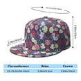 thumbnail image 5 of Floral Snapback Hat – Botanical Print Flat Bill Baseball Cap, Adjustable for Women & Men, 5 of 8