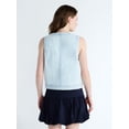 thumbnail image 3 of Free Assembly Women's and Women's Plus Button Front Sleeveless Denim Top, Sizes XS-4X, 3 of 5