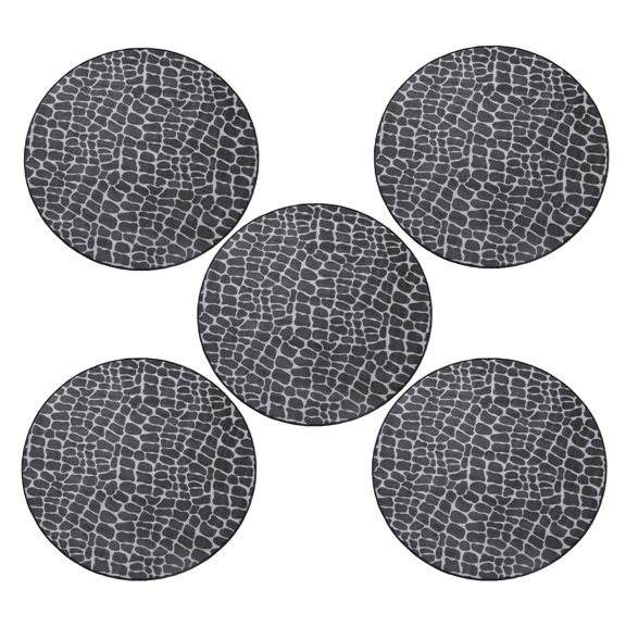 Furnish My Place Crocodile Light Grey Area Rug, Animal Print Area Rug, Pet-Friendly Rug, Baby Nursery Mat, Indoor Rug, Perfect for Living Room, Playroom, 3' Round - Set of 5