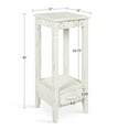 thumbnail image 2 of Kate and Laurel Idabelle Modern Farmhouse Wood Accent Table or Plant Stand with Decorative Metal Skirt, Soft White, 2 of 6