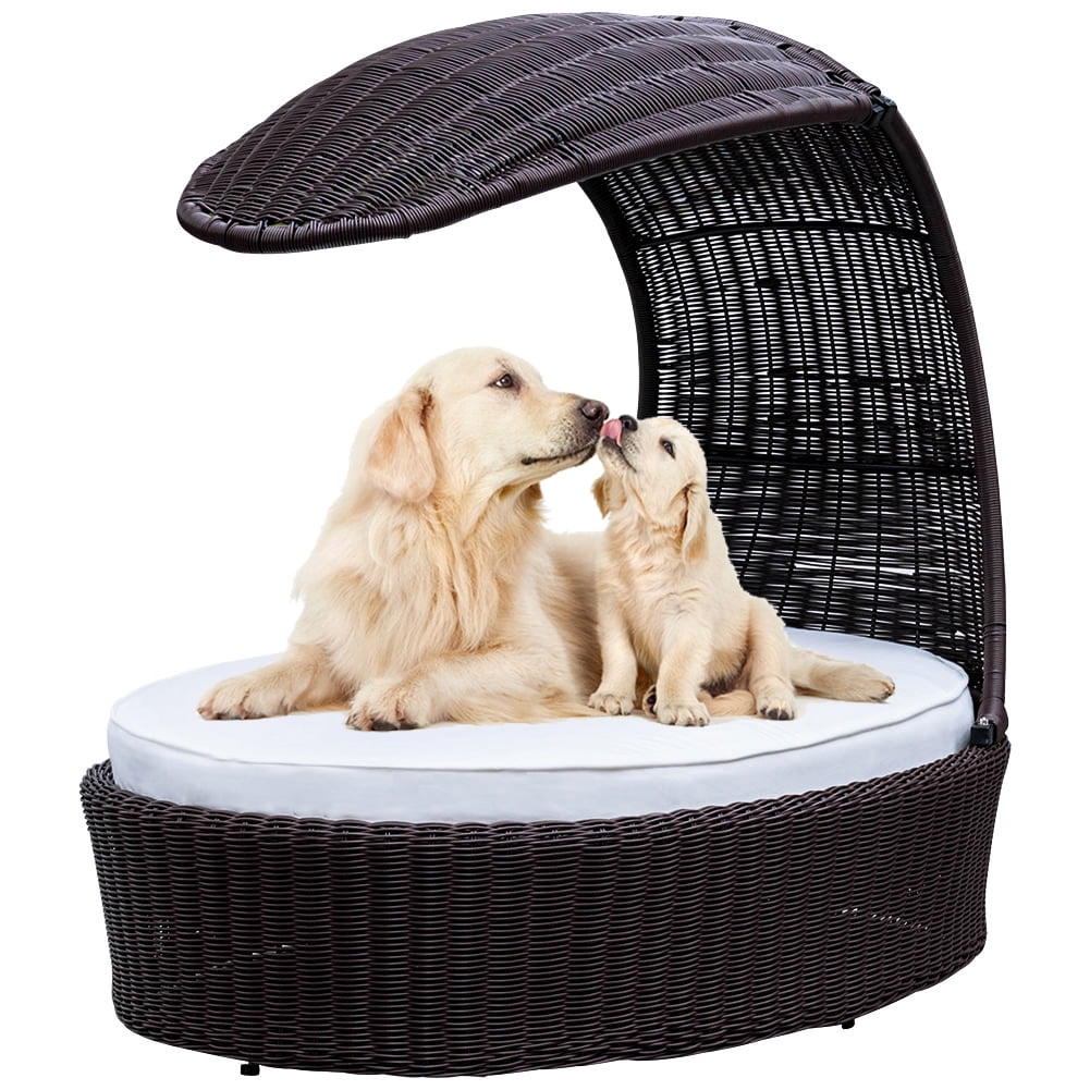 outdoor dog bed with shade