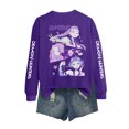 thumbnail image 3 of Pop cazadora para niña Demo-n Hunters Round-Neck Sweatshirt,Soft Streetwear Pullover,Cute Long Sleeve Sweatshirt for Fall Winter （Purple）, 3 of 4