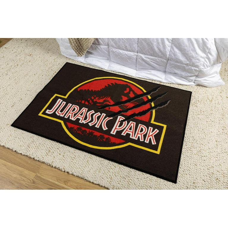 Jurassic Park Logo Printed Area Rug - Dinosaur Kids Room