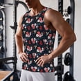 thumbnail image 5 of Pofeuu Rose Flowers Print Men's Workout Tank Tops Sleeveless Muscle Gym Shirt Quick Dry-4X-Large, 5 of 7