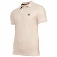 thumbnail image 2 of U.S. POLO ASSN. Polo para hombre - Piqué cardado, logotipo bordado, algodón Beige S (Small), 2 of 3