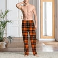 thumbnail image 2 of Mens Pajama Pants, Halloween Tartan Plaid Soft Sleep & Lounge Pants for Men, Cuteness Casual PJ Bottoms Pants with Pockets, 2 of 7