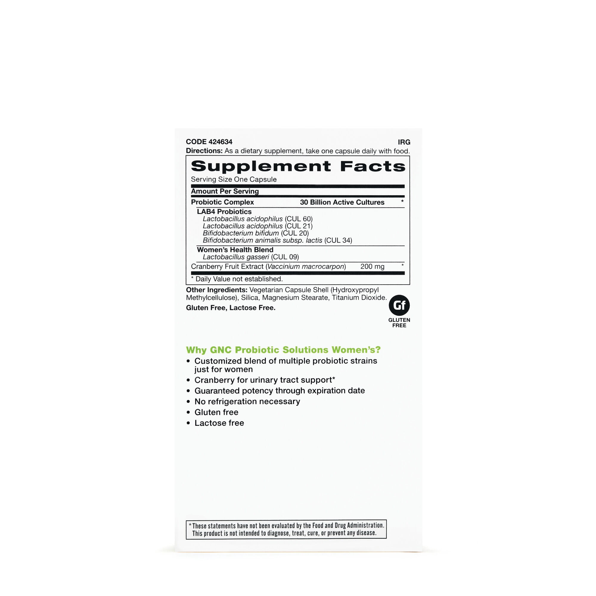 GNC Probiotic Solutions Women's with 30 Billion CFUs, 30 Capsules, Daily Probiotic Support