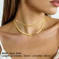 thumbnail image 3 of FindChic 2pcs 14K Gold Plated Necklaces for Women Layered Herringbone Choker Snake Chain Birthday Valentines Day Jewelry Gifts Her Girlfriend Wife Lady Female Adults Age Ideas, 3mm & 5mm, 3 of 9