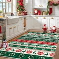 thumbnail image 6 of Garvee 8x10ft Christmas Area Rugs Washable Xmas Decoration Carpet, Cheerful Reindeer Print Pattern Soft Carpet, Non Slip Low Pile Indoor Mats for Living Room Bedroom Office, Green, 6 of 8