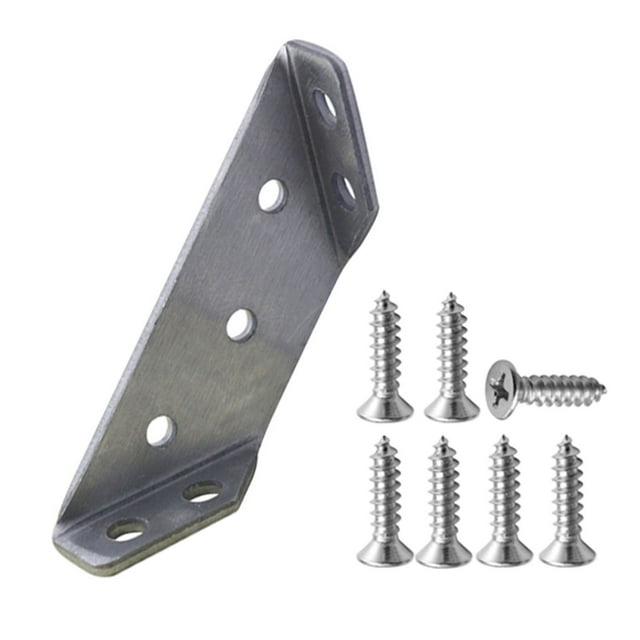 Vis en Acier Inoxydable Acier Inoxydable Coin Multifonctionnel Trois Côtés Support d'Angle Fixe Armoire Coin Trapézoïdal Support de Planche d'Angle Suspendu Connecteur de Meuble Armoire en Acier Inoxydable