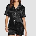 thumbnail image 3 of Pijama de Seda Hielo-Negro-XL, 3 of 5