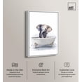 thumbnail image 2 of Bathtub Elephant Canvas Print Trendy Bathroom Art by Art Remedy, White Frame, 16 x 24, 2 of 7