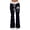 C-Black419, variant on Flared Pants Women Gothic Stretchy Slim Fit Bootcut Trousers Casual Drawstring Floral Printed Vintage Trendy Trousers