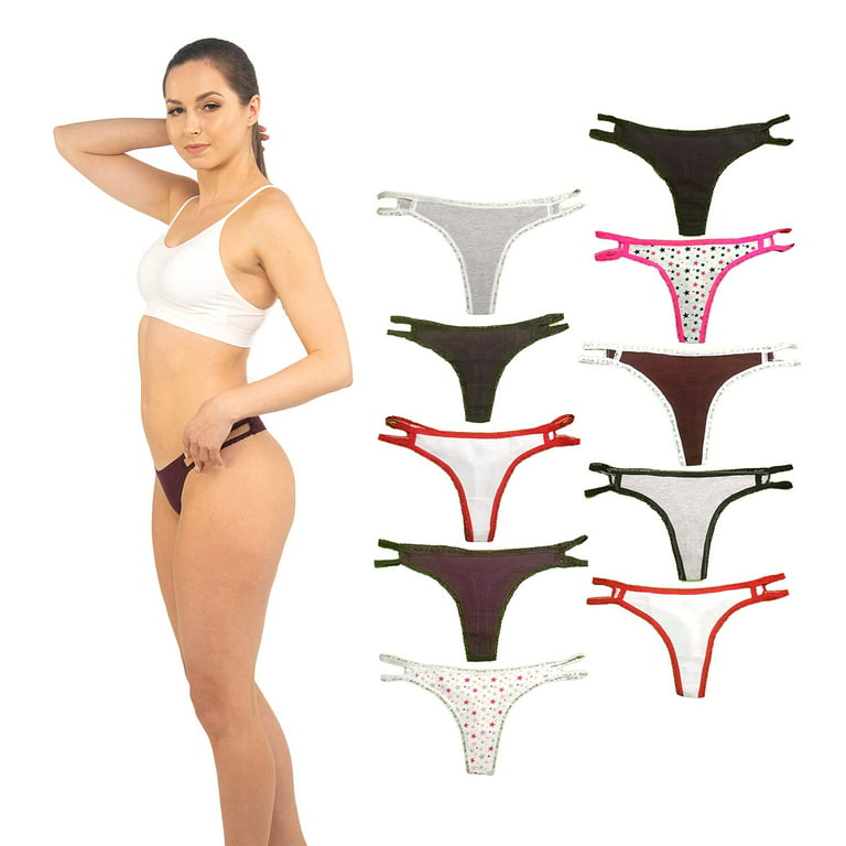 White Ivy 10-Pack Cut Out Lace Thongs for Women, Floral and Stripe Women's  Thong Underwear (Extra Large)