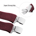 thumbnail image 2 of Buyless Fashion Heavy Duty Textured Suspenders for Men - 48" Adjustable Straps 1 1/2" - Y Shape - 5117-Burgundy, 2 of 6