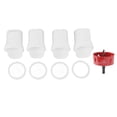 thumbnail image 2 of Chicken Feeder Less Waste Rain Proof Poultry Feeder Port Gravity Automatic Feed Kit For Buckets Barrels Bins Troughs White, 2 of 5