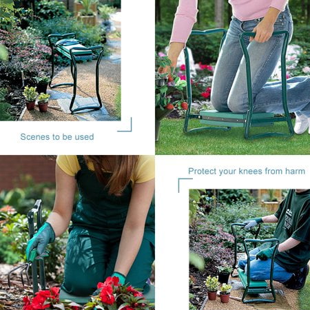 Garden Seat Foldable Kneeler Portable Stool With Eva Kneeling Pad And Tool Pouch Canada Garden Seat Foldable Kneeler Portable, Garden Kneeler Bench Canada