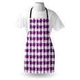 thumbnail image 3 of Plaid Apron Plaid Pattern with Hearts Ying Yang and Sign of Peace Pax Cultura Theme, Unisex Kitchen Bib Apron with Adjustable Neck for Cooking Baking Gardening, Magenta Lavender White, by Ambesonne, 3 of 3