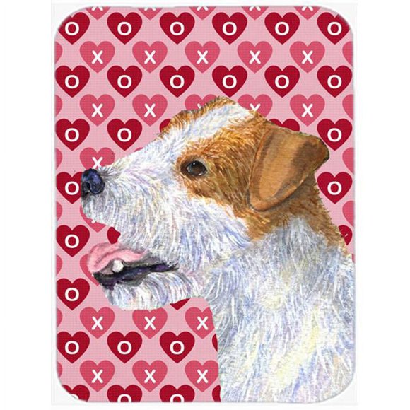 Carolines Treasures SS4504LCB Jack Russell Terrier Hearts Love & Valentines Day Glass Cutting Board- Large