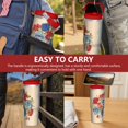 thumbnail image 7 of 30oz Pioneer Colorful Floral Stainless Steel Flip Straw Tumbler with Lid and Straw Spill Proof Travel Cup Double Wall Vacuum Insulated Coffee Mug with Top Handled Crimson, 7 of 7