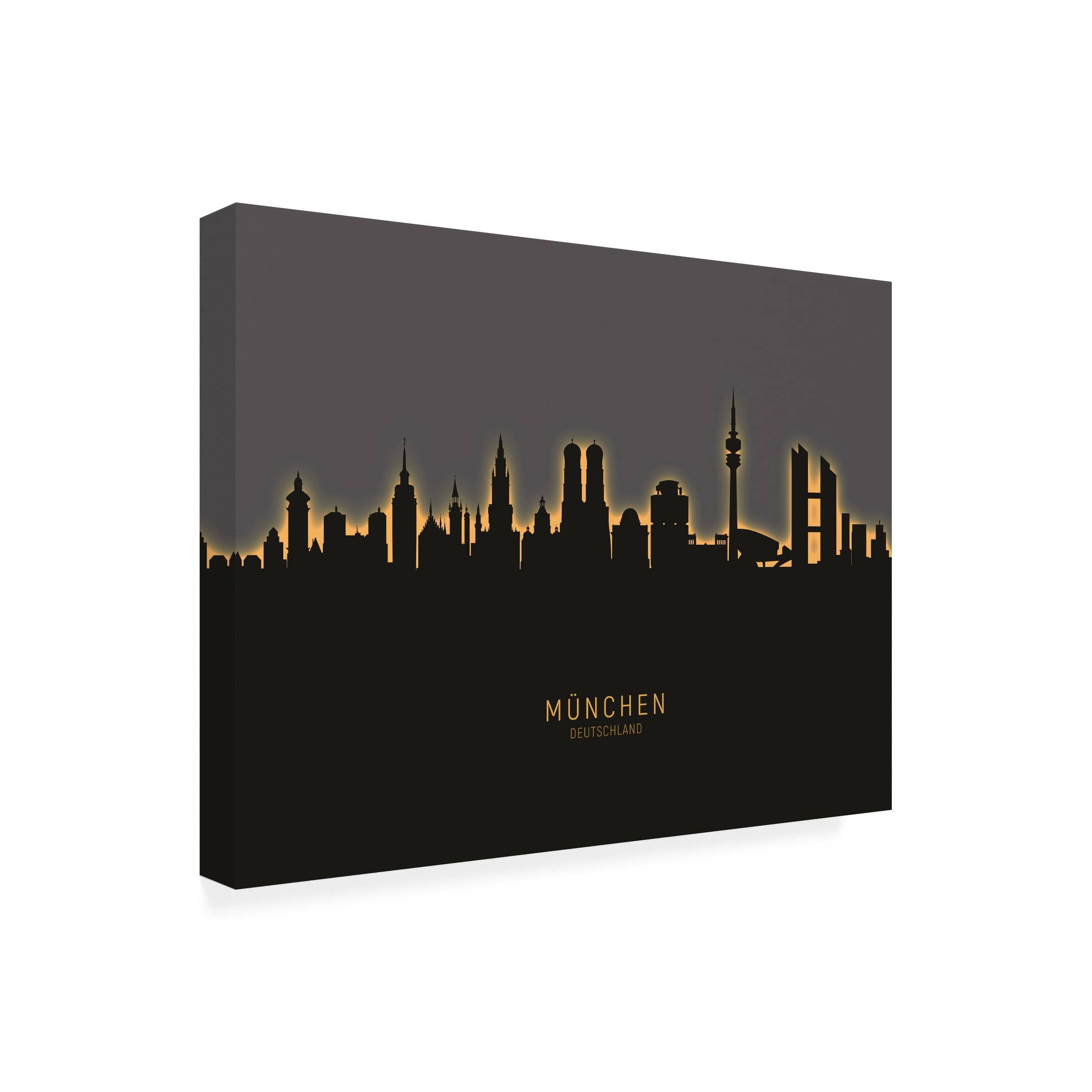 Michael Tompsett 'Munich Germany Skyline Glow II' Canvas Art