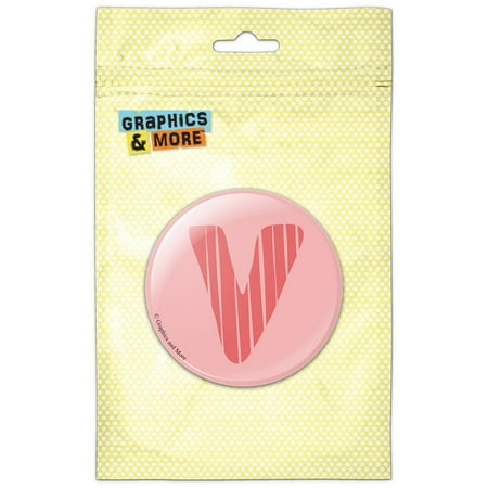 

Fun Bubbly Letter V Pink Alphabet Refrigerator Button Magnet
