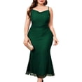 thumbnail image 1 of Vestido ZOMVA, talla grande, malla fruncida, sirena, tirantes finos, 1 of 6